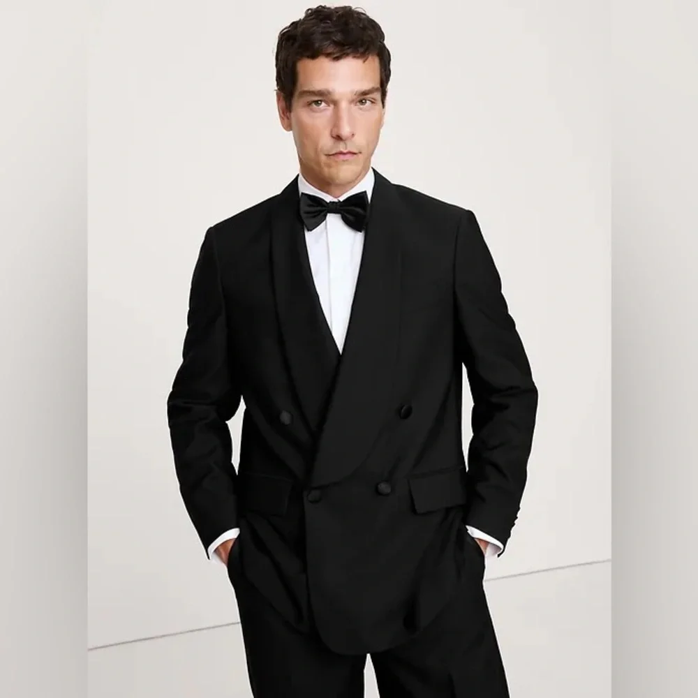 NWT! Banana Republic Black Relaxed Italian Barathea Tuxedo Jacket # 796461 🩷-44L